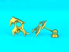 14k Yellow Gold Double Dolphin Stud Earrings