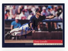SIGNED BASEBALL CARD AUTO LA ANGELS TOREY LOVULLO 1994 SCORE #179