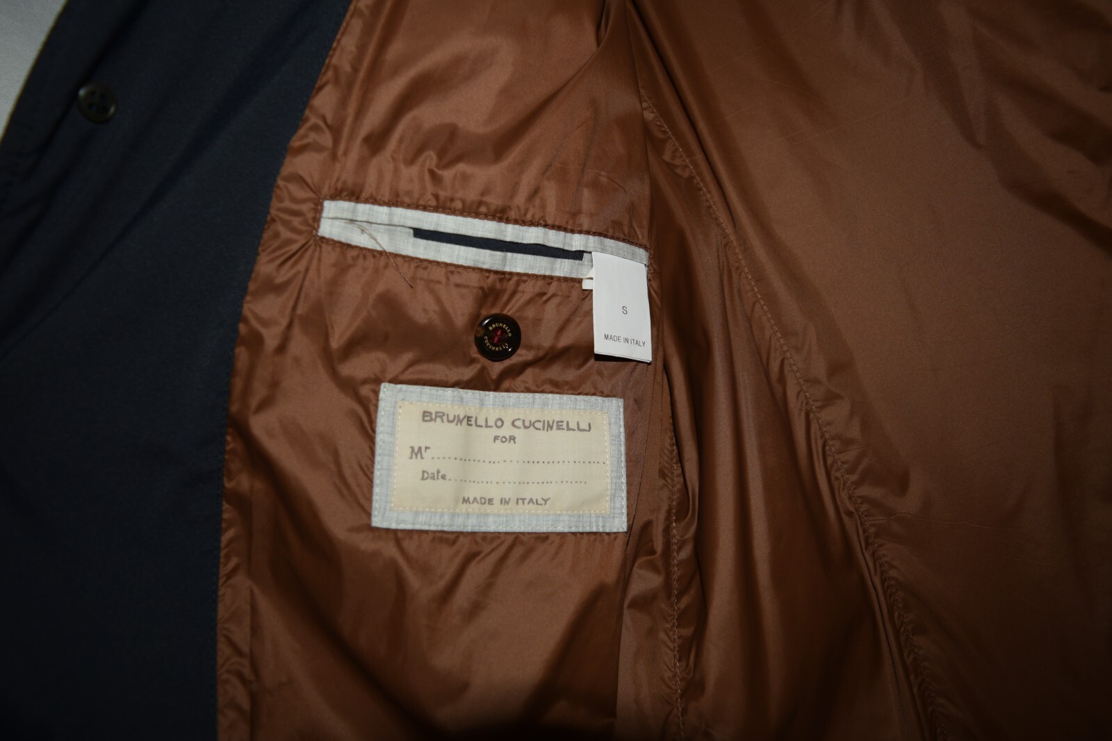 BRUNELLO CUCINELLI NAVY WATER-REPELLENT QUILTED NYLON JACKET SIZE S image 6