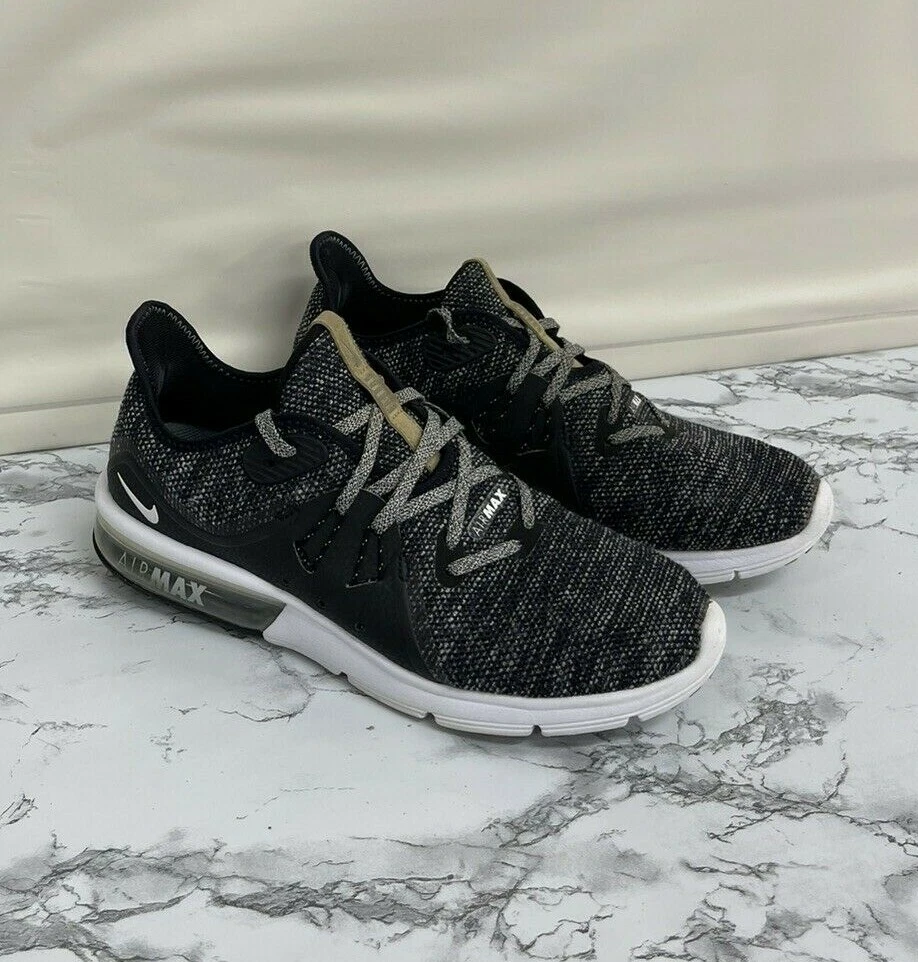 álbum metano autobús NIKE Air Max Sequent 3 Black White Grey 921694-011 Running Shoes Men&#039;s  Size 8.5 | eBay