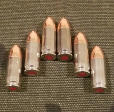 9MM LUGER SNAP CAPS  SET OF 6 (NICKEL) REAL 115GN WEIGHT!!!