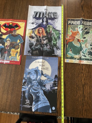 2018 DCU DC ComicsPoster Lot Titans Superman Batman Super Sons Cat woman Xebel - Picture 2 of 6