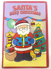 Santa's Busy Christmas Board Book Holiday Fun Illustrated Foil Reindeer Story