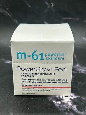 M-61 Power Glow Peel 1 Minute 1 Step Exfoliating Facial Peel 30 Treatments BNIB