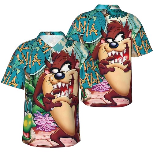 Looney Tunes Tasmanian Devil Aloha Summer Funny Unisex Hawaiian Shirts S-5XL