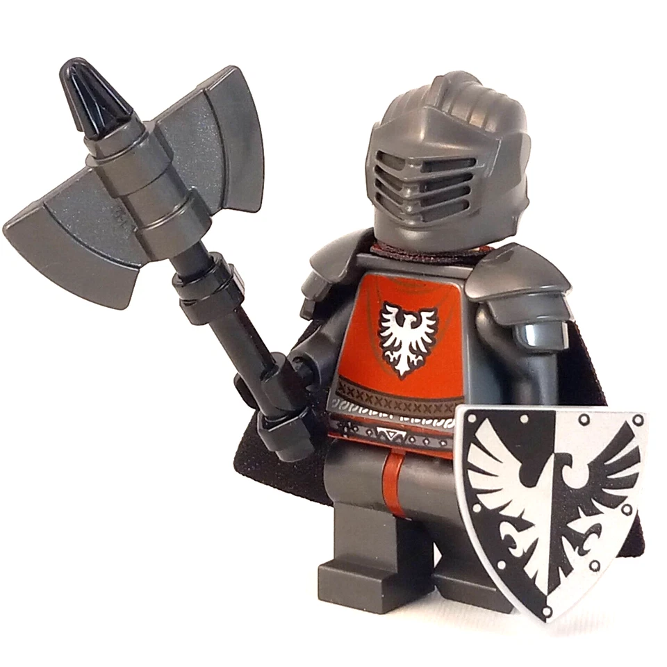 LEGO Castillo Caballero Halcón Rojo BAM Minifigura Escudo Medieval Halcones Negros Armadura Foto 4 de 4
