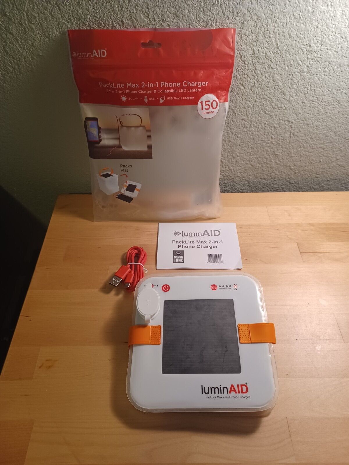 LuminAID PackLite Max 2-in-1 Lantern & Phone Charger Solar & USB