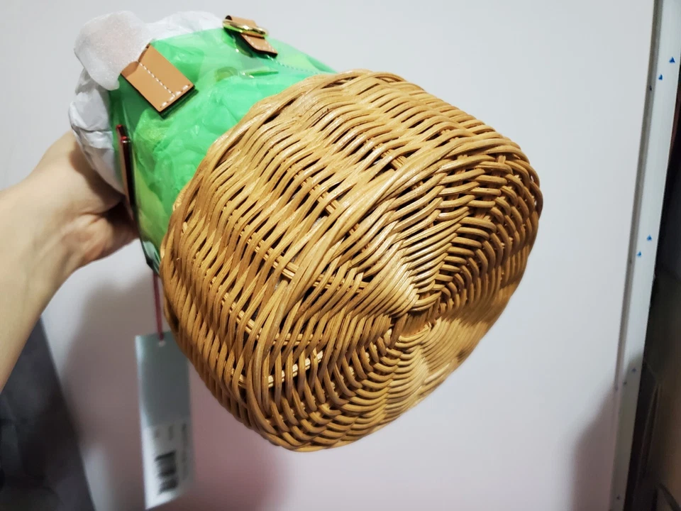 Mini bolso cubo cesta Frances Valentine verde translúcido Foto 2 de 4