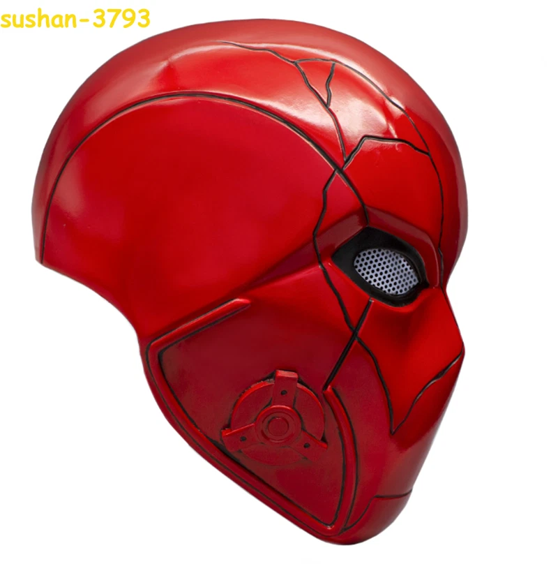 Capucha Roja Cosplay Batman Robin Casco Máscara Resina Rojo Halloween Accesorios de utilería   Foto 4 de 4