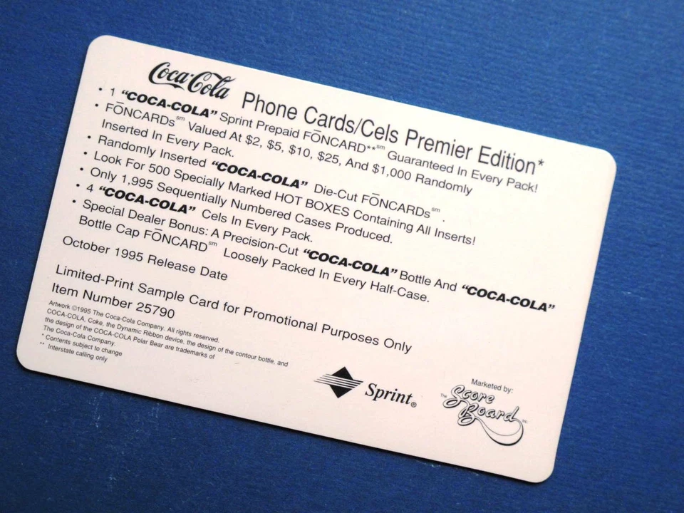 Tarjeta telefónica Cola-Cola Polar Bear 1995 de Sprint muestra especial edición de $25 Foto 4 de 4