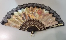 Vintage Victorian Style Hand Fan Jardin de Amor Rubens Made In Spain