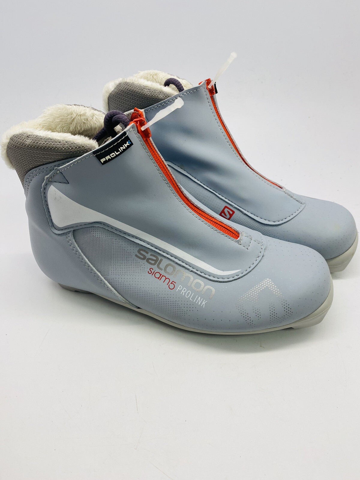 Salomon Siam 5 Prolink Grey Womens Size 6.5 Snow Country Ski Boots Unu