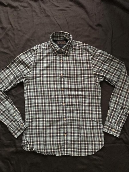 Men Scotch&Soda Shirt Grey Cotton S