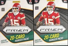 2 X 2025 Panini Prizm Football, Hanger Box 20 Cards Per Box -Factory Sealed 🔥