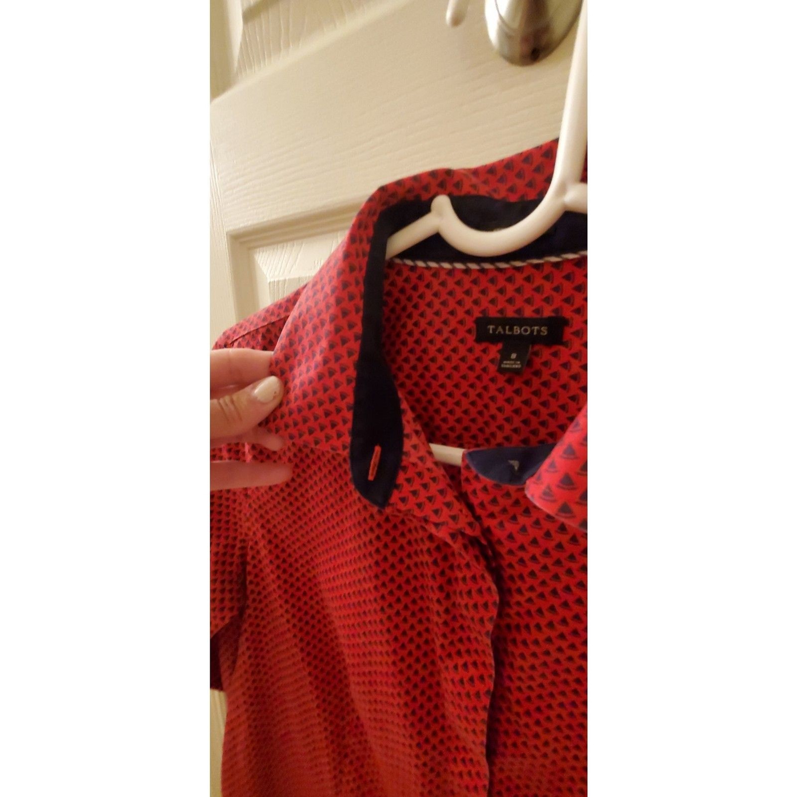 Talbots Red Wrinkle Resistant Button Down 3/4 Sle… - image 6