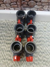  Qty 6 B-K 1-1/2 in. Gray PVC Compact Ball Valve, Sch 80, Socket/Slip/Solvent