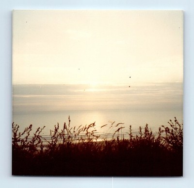 Old Vintage Square Color Photo COASTLINE OCEAN SEASCAPE LANDSCAPE SUNSET PIC