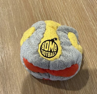   Bomb Footbags The FIRE    Gray Yellow Red Hacky Sack Footbag 14 Panels