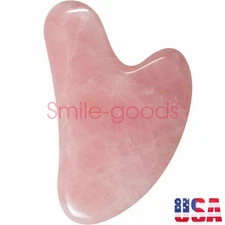 Natural Rose Quartz Gua Sha Jade Body Guasha Board Facial Massage Tool Therapy