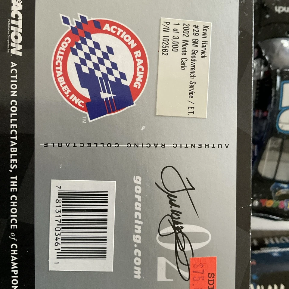 Kevin Harvick #29 GM Goodwrench E.T. 2002 Monte Carlo ACTION RACING 1/18 Diecast - Image 4 of 4