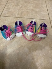 Set of 2 Build-A-Bear Workshop Metallic Low Top Shoes Holographic Rain