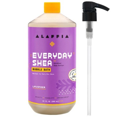 Alaffia Bubble Bath, Lavender   Everyday Shea 32 Fl Oz (Pack of 1), Natural