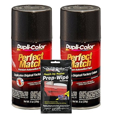 Dupli Color Universal Black Metallic Exact Match Automotive Paint 8 oz Bundle wi