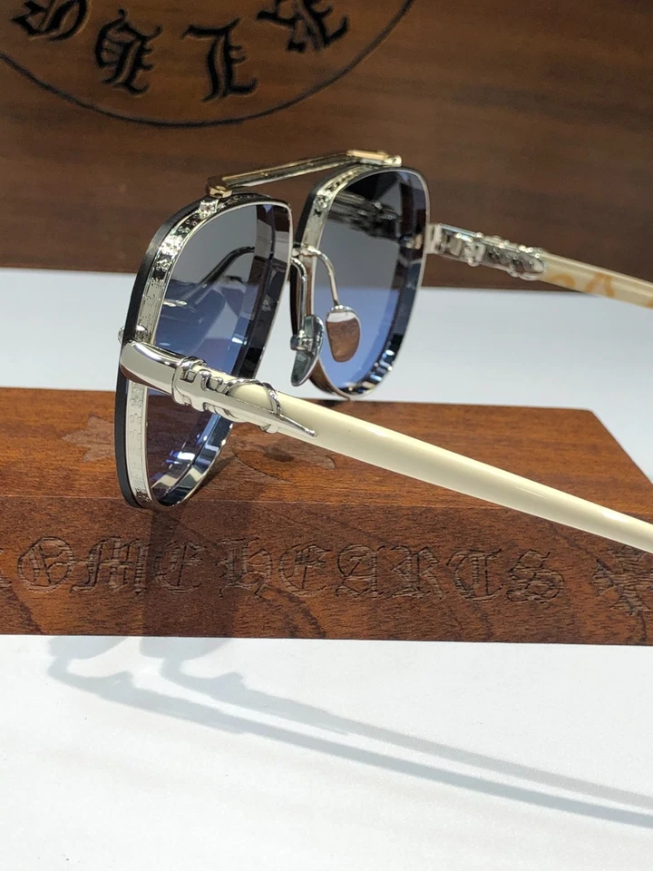 Gafas de sol Chrome Hearts CH8238 blancas lentes azules unisex 63-12-149 Foto 2 de 3