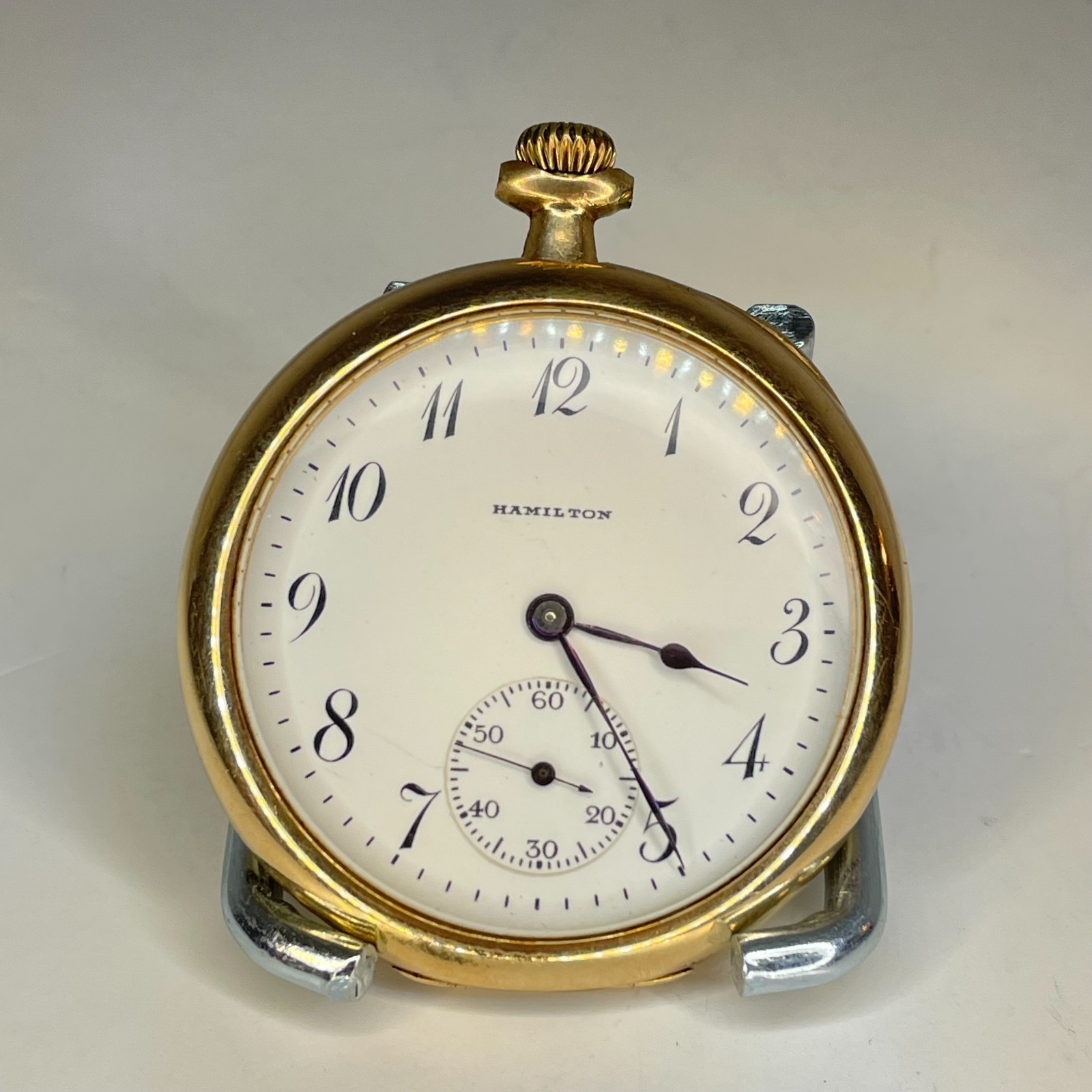 Antique Hamilton 17 Jewel Swing Out Case Gold Filled Hunter Pocket Watch – RUNS!