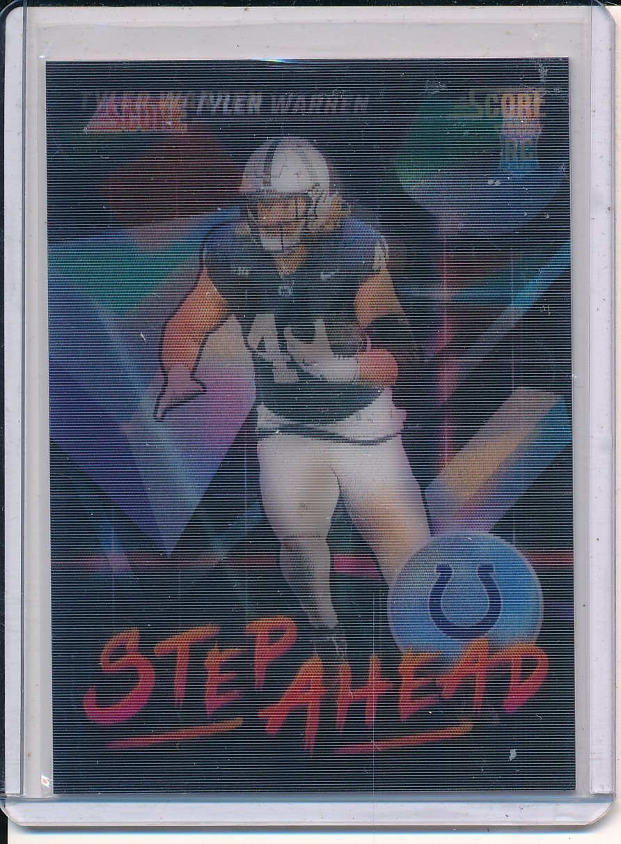 2025 Panini Score Tyler Warren SP RC Step Ahead Case Hit Lenticular COLTS