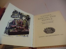 canals barges and people old vintage book JOHN O'CONNOR engraving art prints 1st