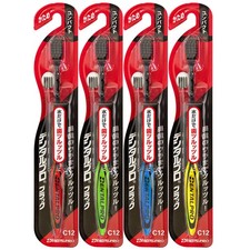 dental pro black toothbrush compact firm x 4