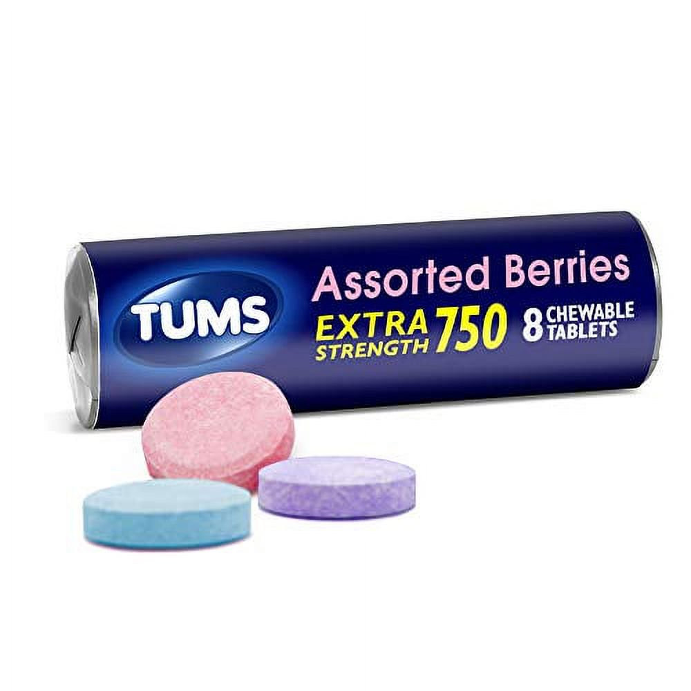 TUMS Extra Strength Assorted Berries Antacid Chewable Tablets, 8ct (3 Pack)