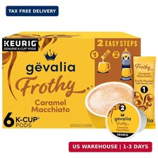 Gevalia Frothy 2-Step Artificially Flavored Caramel Macchiato Espresso 6 ct Box