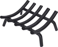 Fireplace Grate 14 Inch Solid round Steel 3/4" Bar -Heavy Duty Wrought Cast Iron