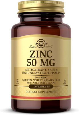 Zinc 50 Mg, 100 Tablets - Zinc for Healthy Skin, Taste & Vision - Immune System