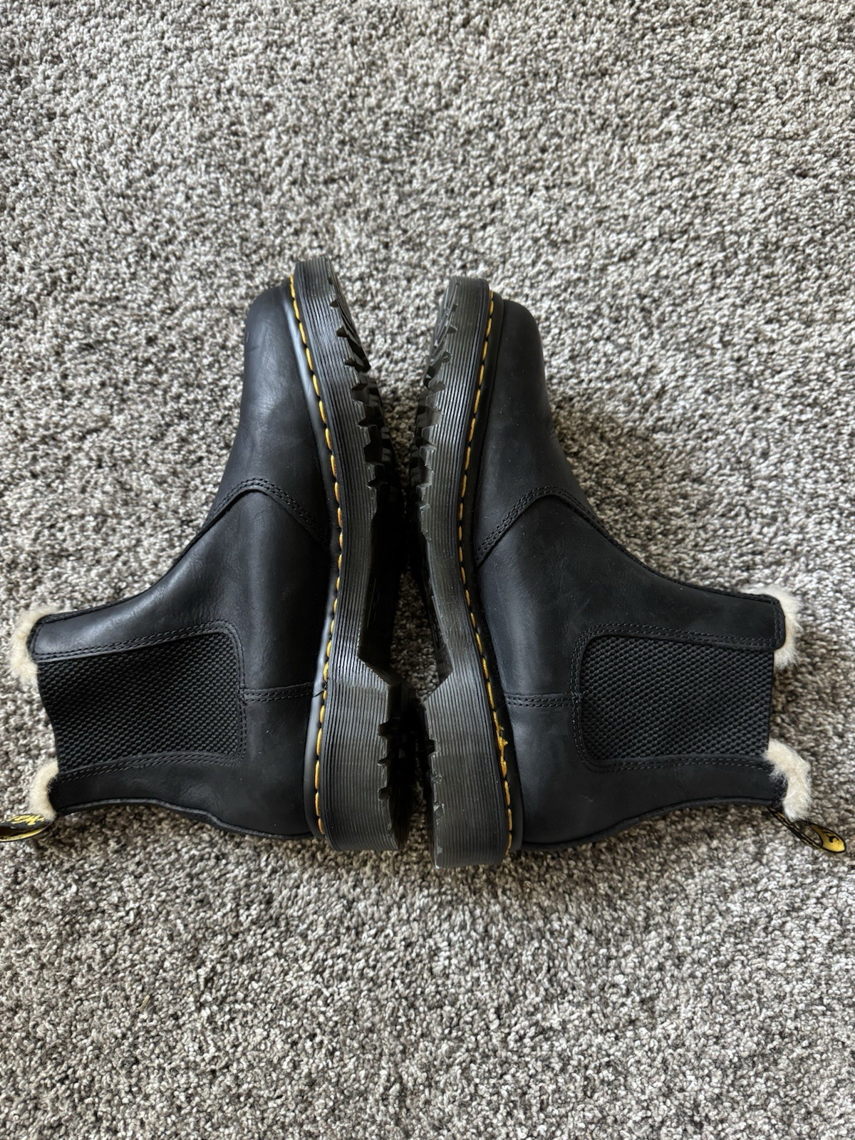Doc Martens Boots Women's 9 Black Chelsea Faux Fur 2976 Leonore Pull On image 4