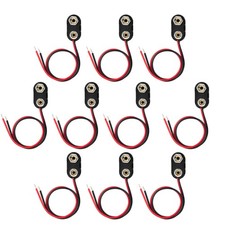 UL Wires 10Packs 9V Battery Connector Clip with Leads Wires Harness Holder I-Typ