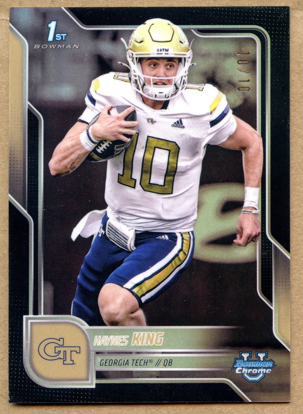 Haynes King numbered 10/10 2025 Bowman Chrome U 1st black refractor Georgia Tech