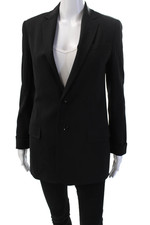 Alice + Olivia Womens Wool Two Button Long Sleeve Unlined Blazer Black Size XS