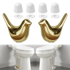 2Packs Ceramic Birds Toilet Bolt Caps 4Packs Universal Toilet Bolt Gold
