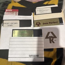Atari 400/800 Disk Bundle 5pc Meltdown, Freaky Factory, The Pill, Chicken & Data image