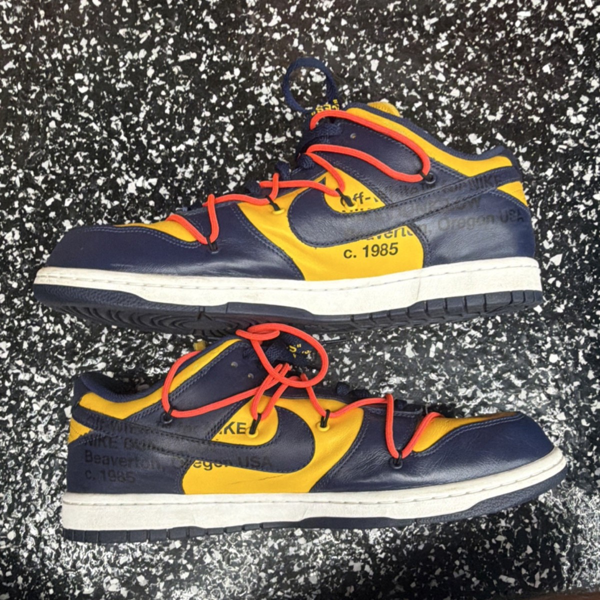 Nike Dunk Low Off-White Michigan University Gold Navy Men