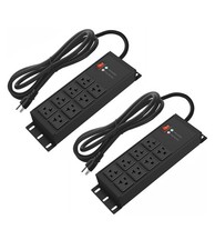 CCCEI 2pcs Heavy Duty 20 AMP 8-Outlet Surge Protector Power Strip 12 Gauge, 10