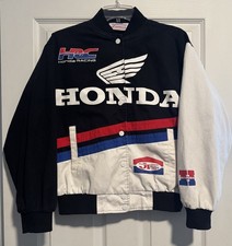 Vintage Y2K JT Racing Honda Men's Racing Jacket HRC Cotton Bomber Black Sz Small