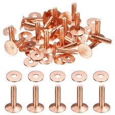 20Set Copper Rivets and Burrs 12x4x16mm Dimpled Copper Rivet Fastener Rose Red