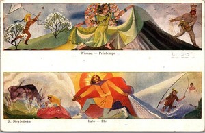 1936 Warsaw Poland Polish Art Spring and Summer PPC Picture Postcard Cover