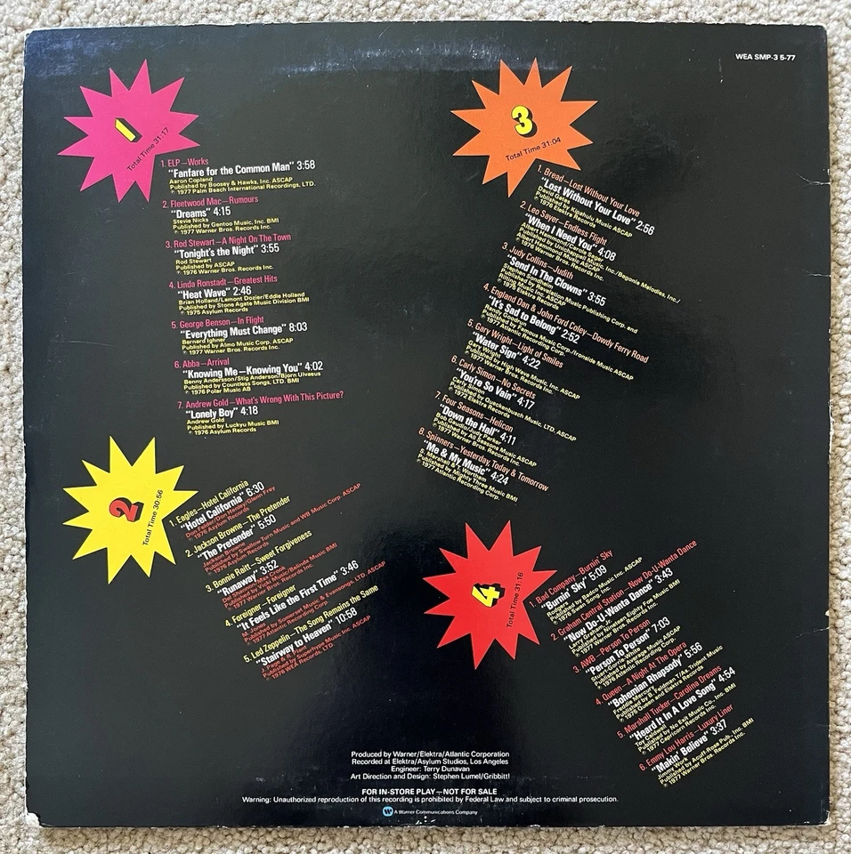 Rare SUPERSTAR SUMMER - Various Comp 2LP promo 1977 Warner Elektra Atlantic /NM - Image 2 of 4