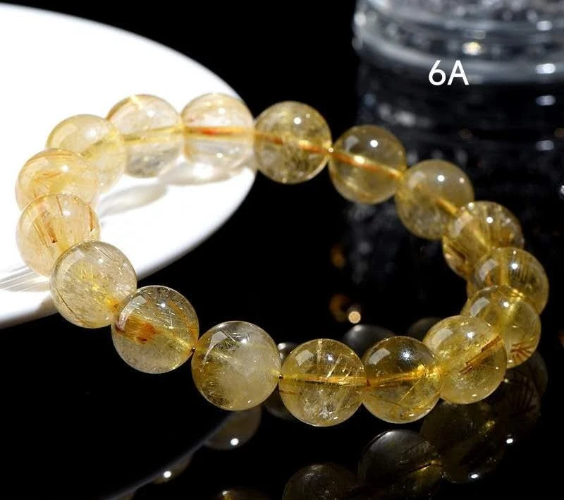 Natural Golden Rutilated Quartz Bracelet - Golden Hair Crystal - Image 4 of 4