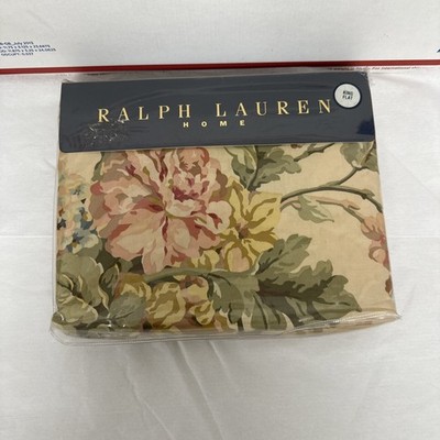 NEW! RARE Ralph Lauren Sussex Gardens KING FLAT SHEET Neutral